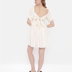 American Eagle Outfitters Cream Backless Dress